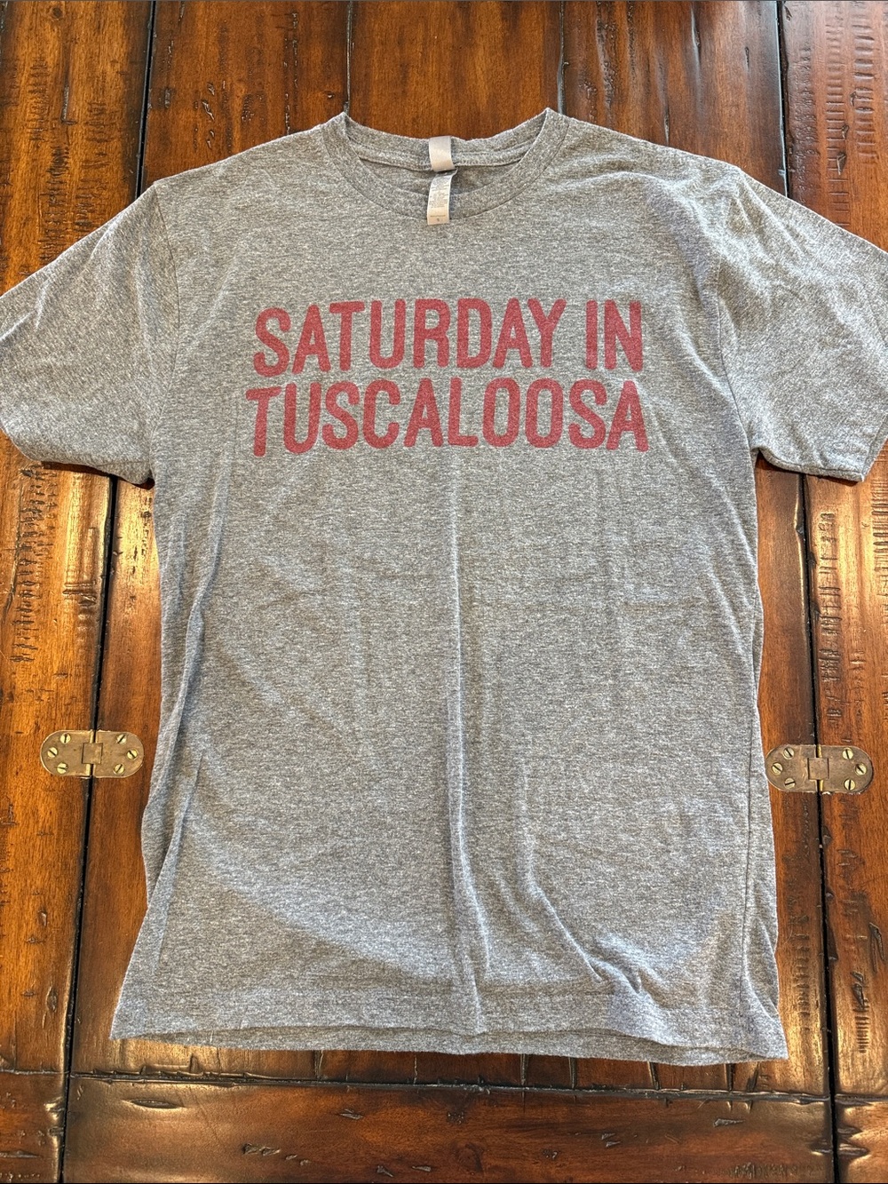 Saturday in Tuscaloosa Graphic Tee - Gray with Red Print